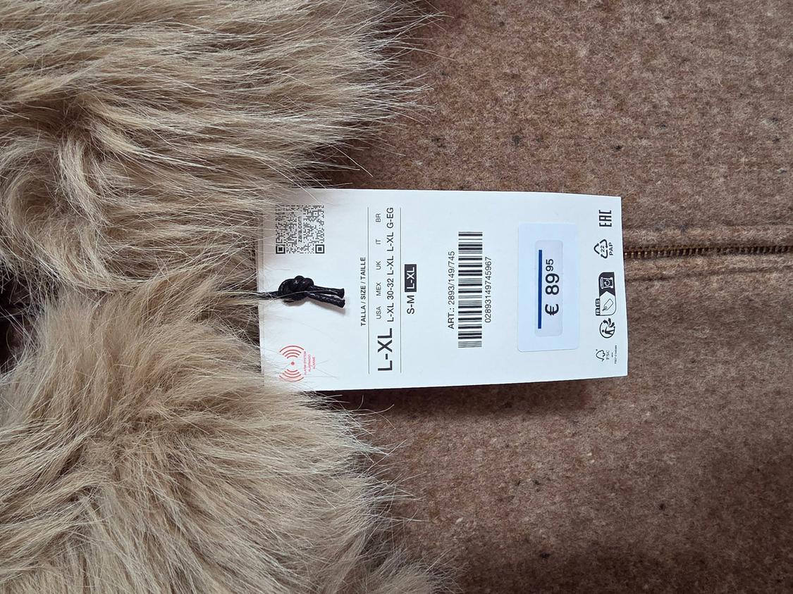 100% WOOL FAUX FUR LAPEL JACKET - Image 5