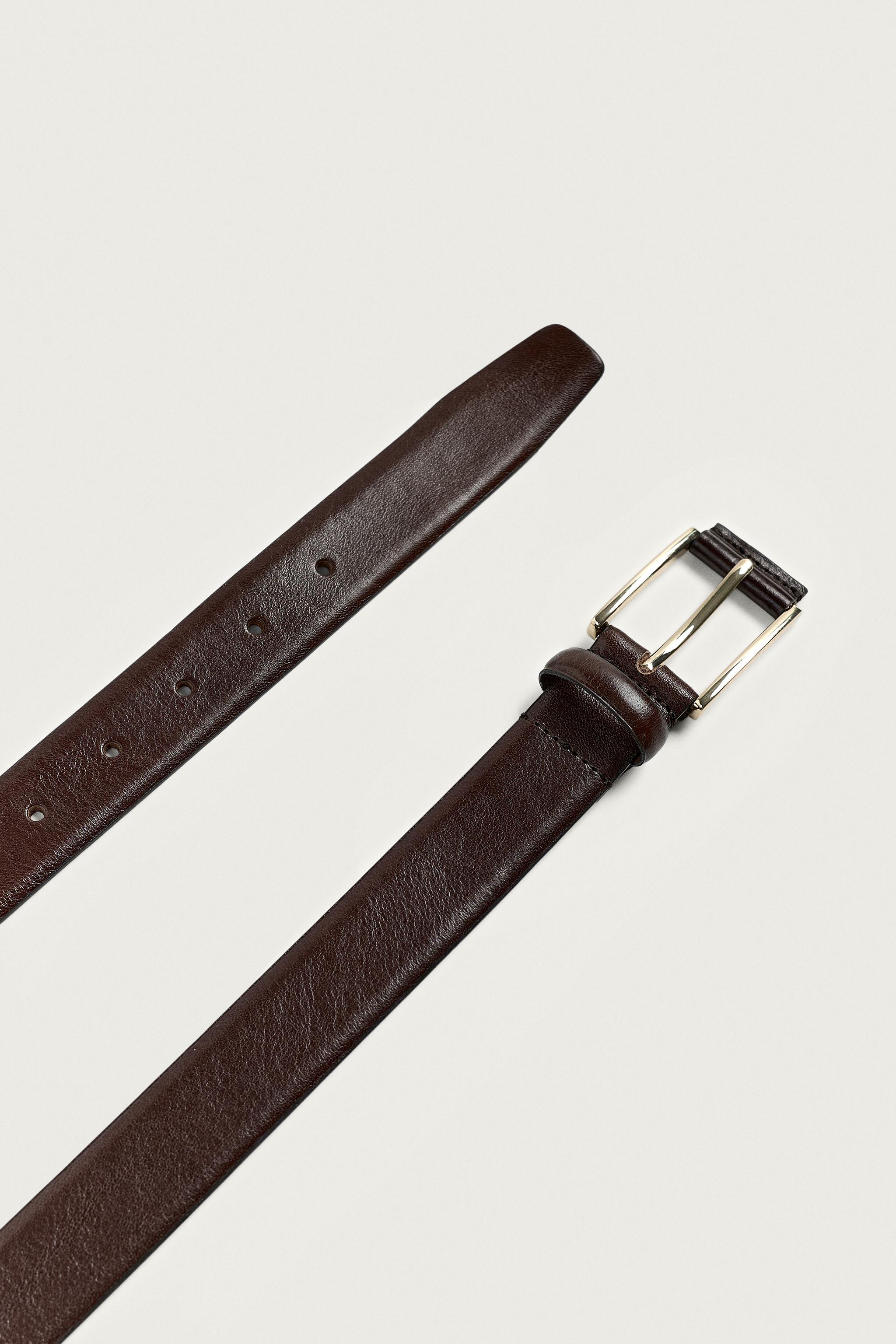 DRESS LEATHER BELT — Brown