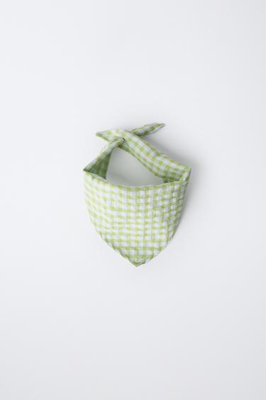GINGHAM CHECK BANDANA - Lime by Zara - Image 2