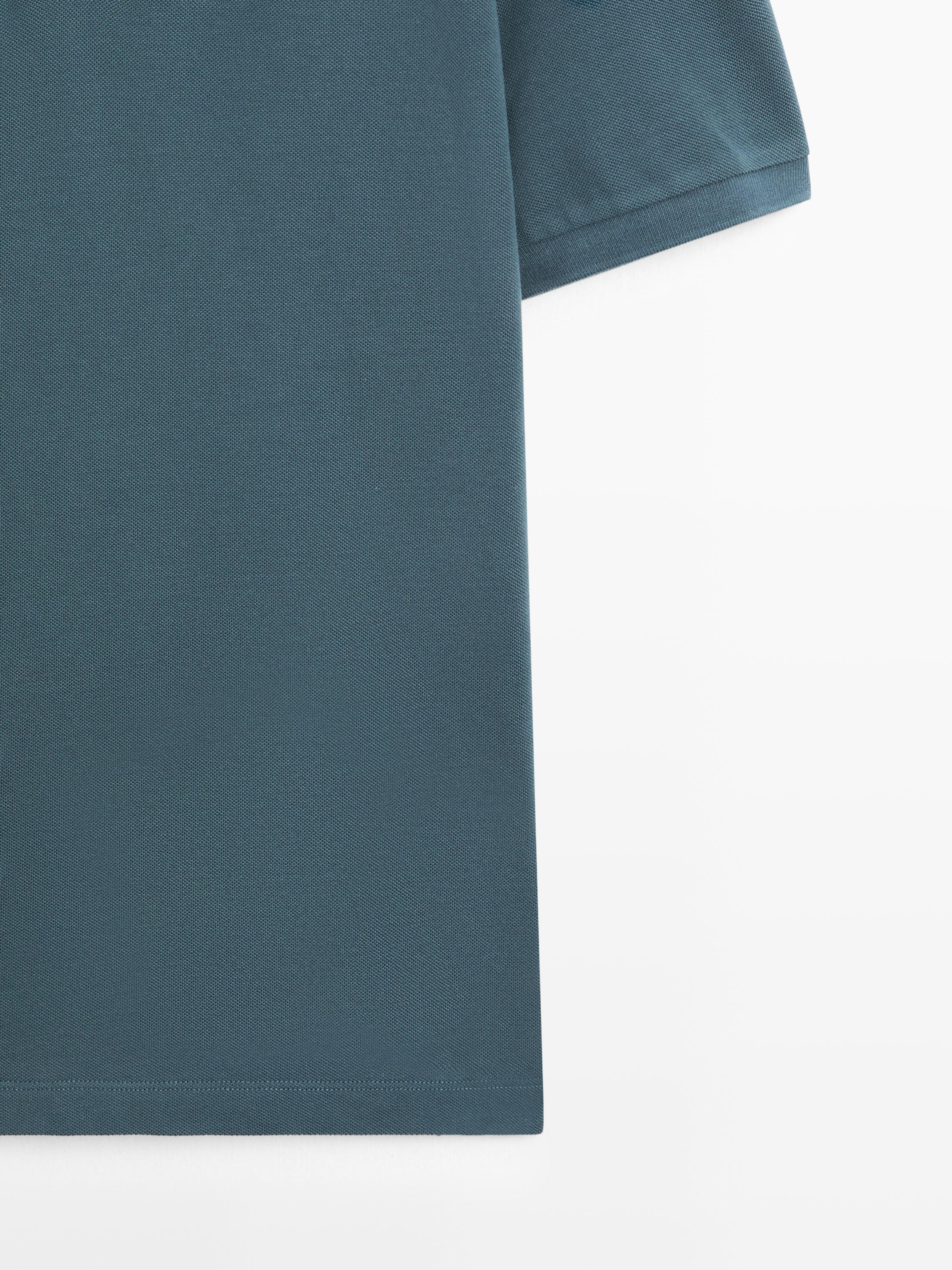 Micro-textured cotton piqué polo shirt