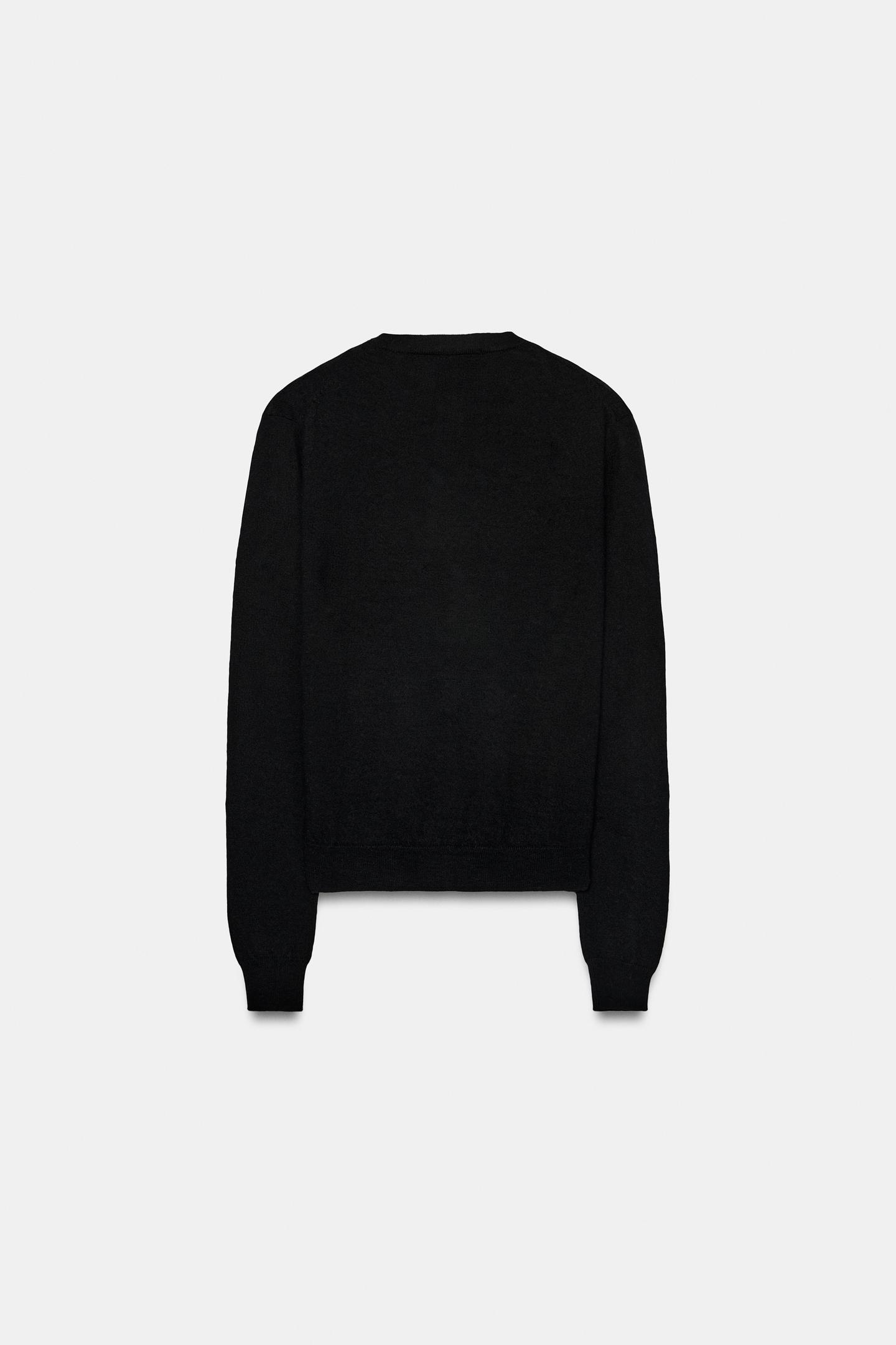 Женский кардиган Zara Extra-Soft 100% Wool, цвет: Чёрный — фото 6