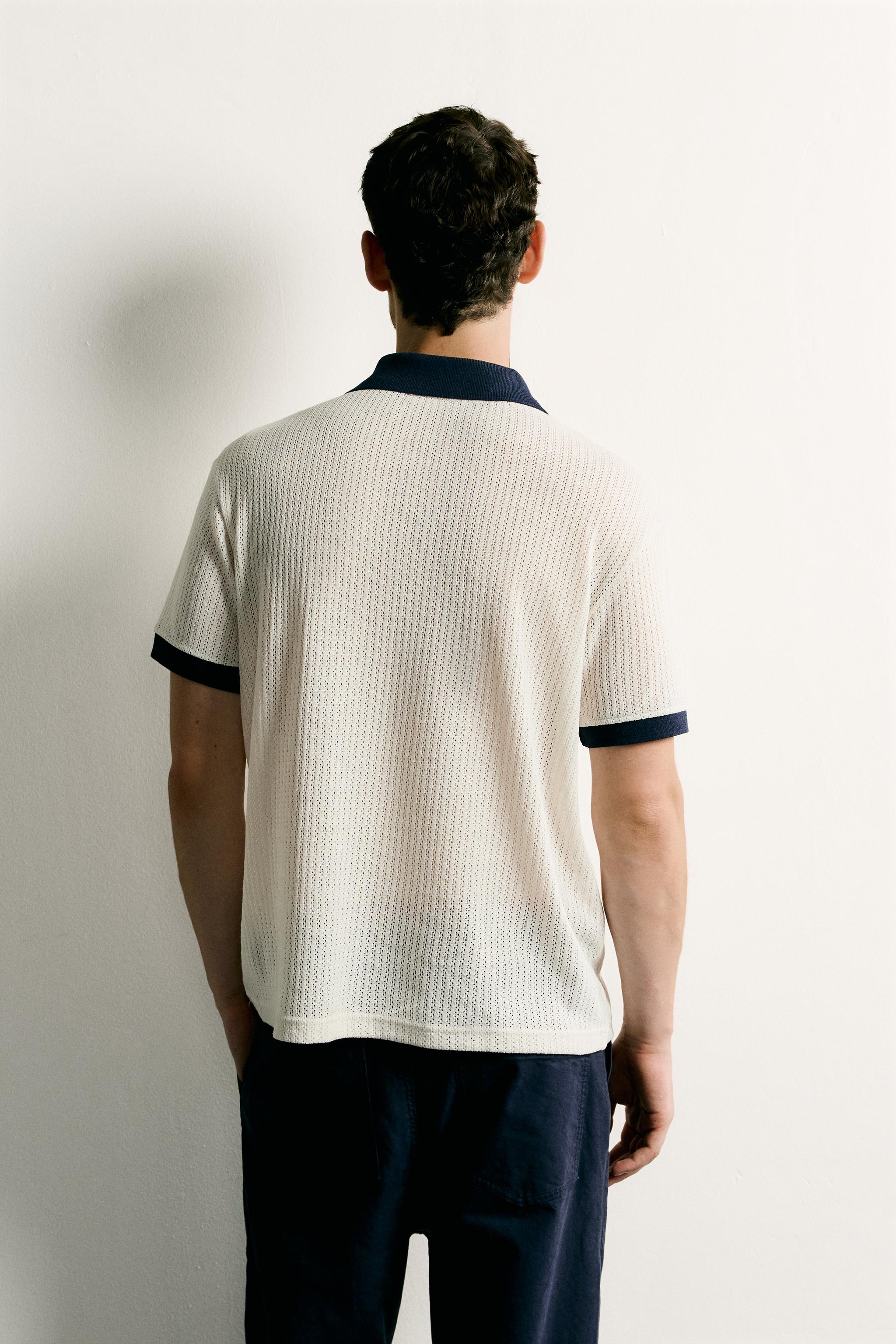 POLO REGULAR FIT À STRUCTURE AJOURÉE