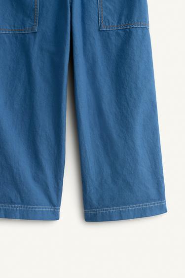 LIMITED EDITION TROUSERS WITH CONTRAST TOPSTITCHING - Blue / Indigo by Zara - Image 8