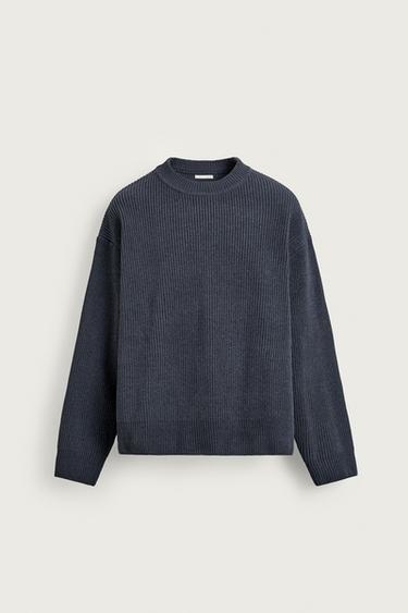 SUÉTER COM ESTRUTURA CHENILLE - Azul da Zara