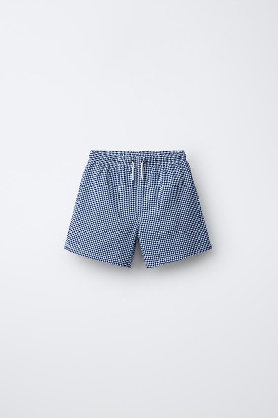 6-14 YEARS / GINGHAM SWIM SHORTS - Blue by Zara - Image 0