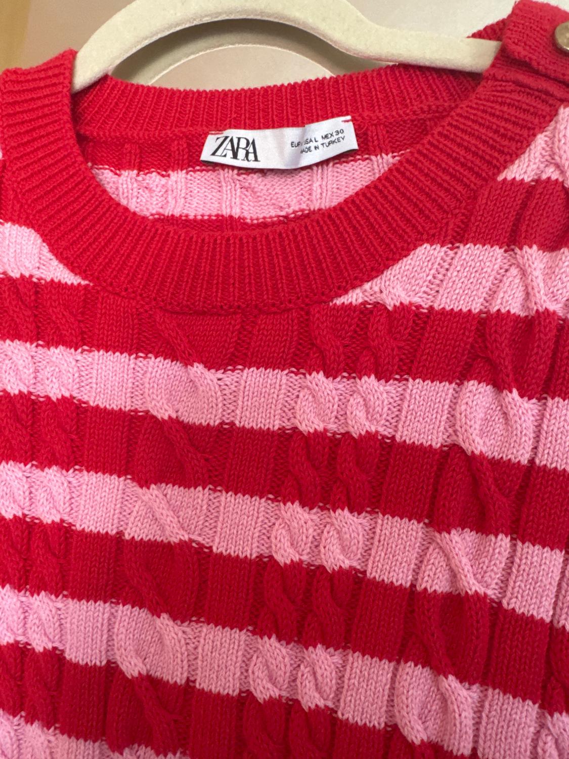 STRIPED CABLE-KNIT TOP - Image 3