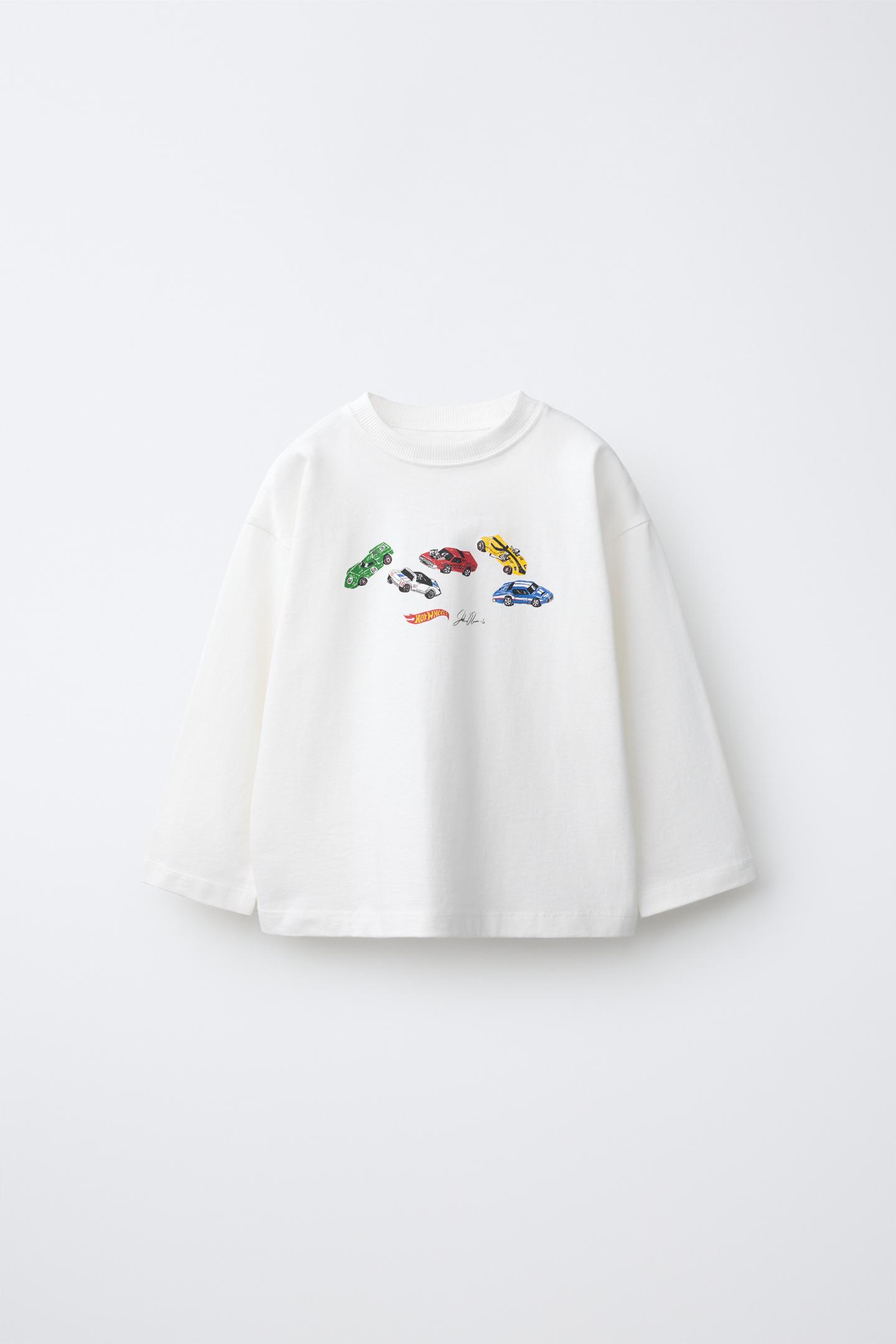 Детская футболка Zara Hot Wheels™ Mattel Print, цвет: Белый — фото 1