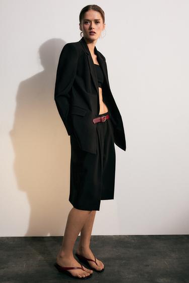 BASIC BUTTON BLAZER - Black by Zara