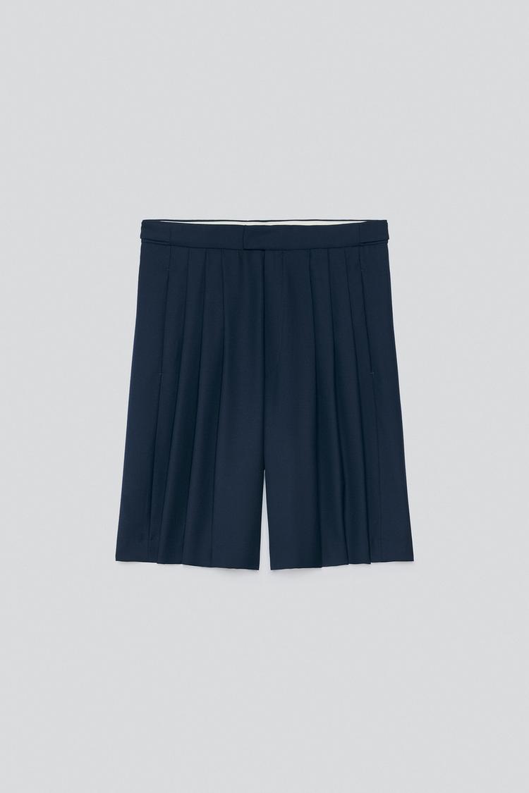 Bermuda wide fit con lana