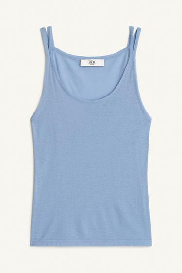 LIMITED EDITION STRAPPY TOP - Blue / Lavender by Zara