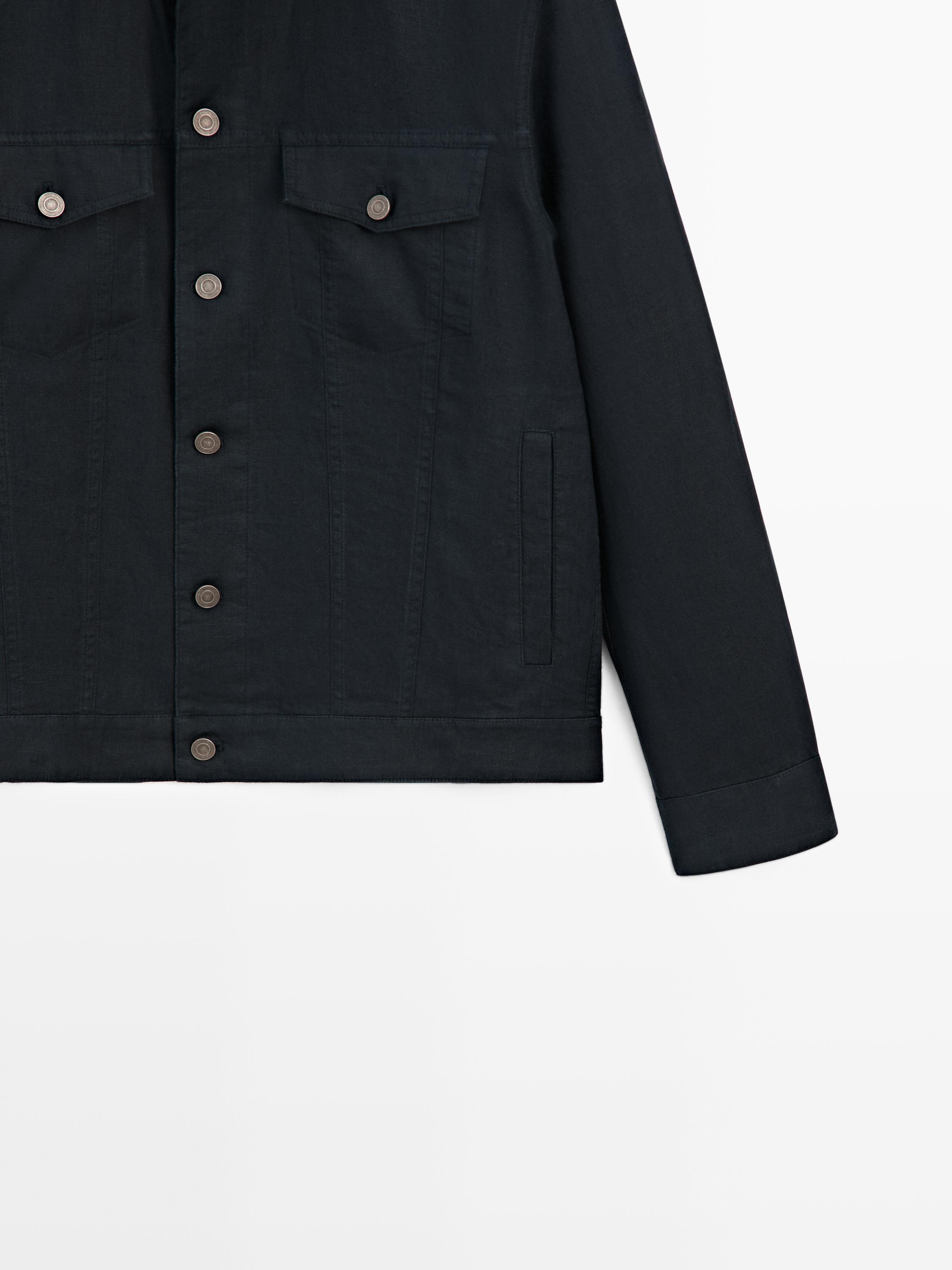 100% linen cardigan with pocket details