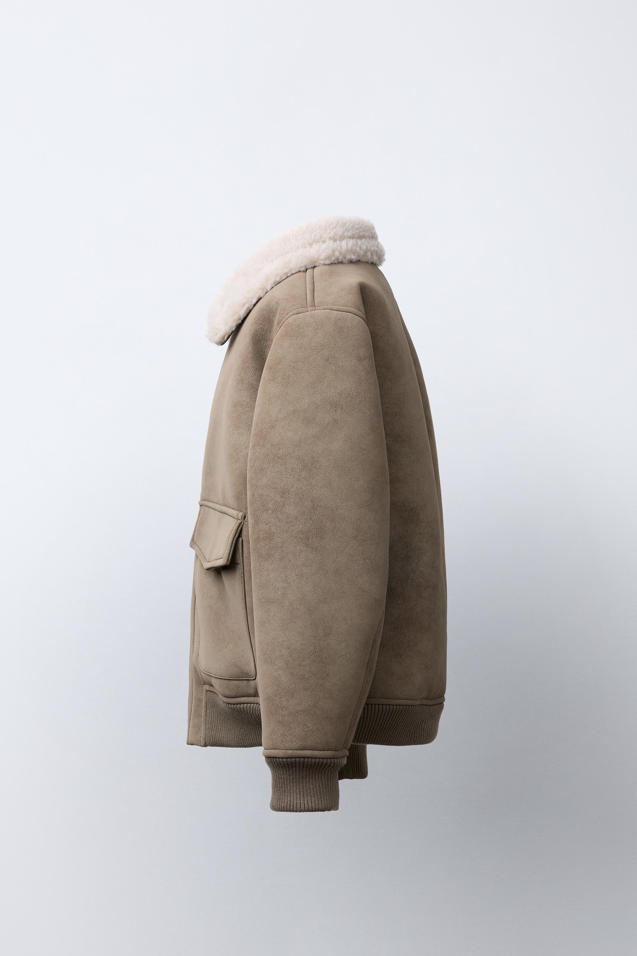 BLOUSON BOMBER DOUBLE FACE EFFET MOUTON