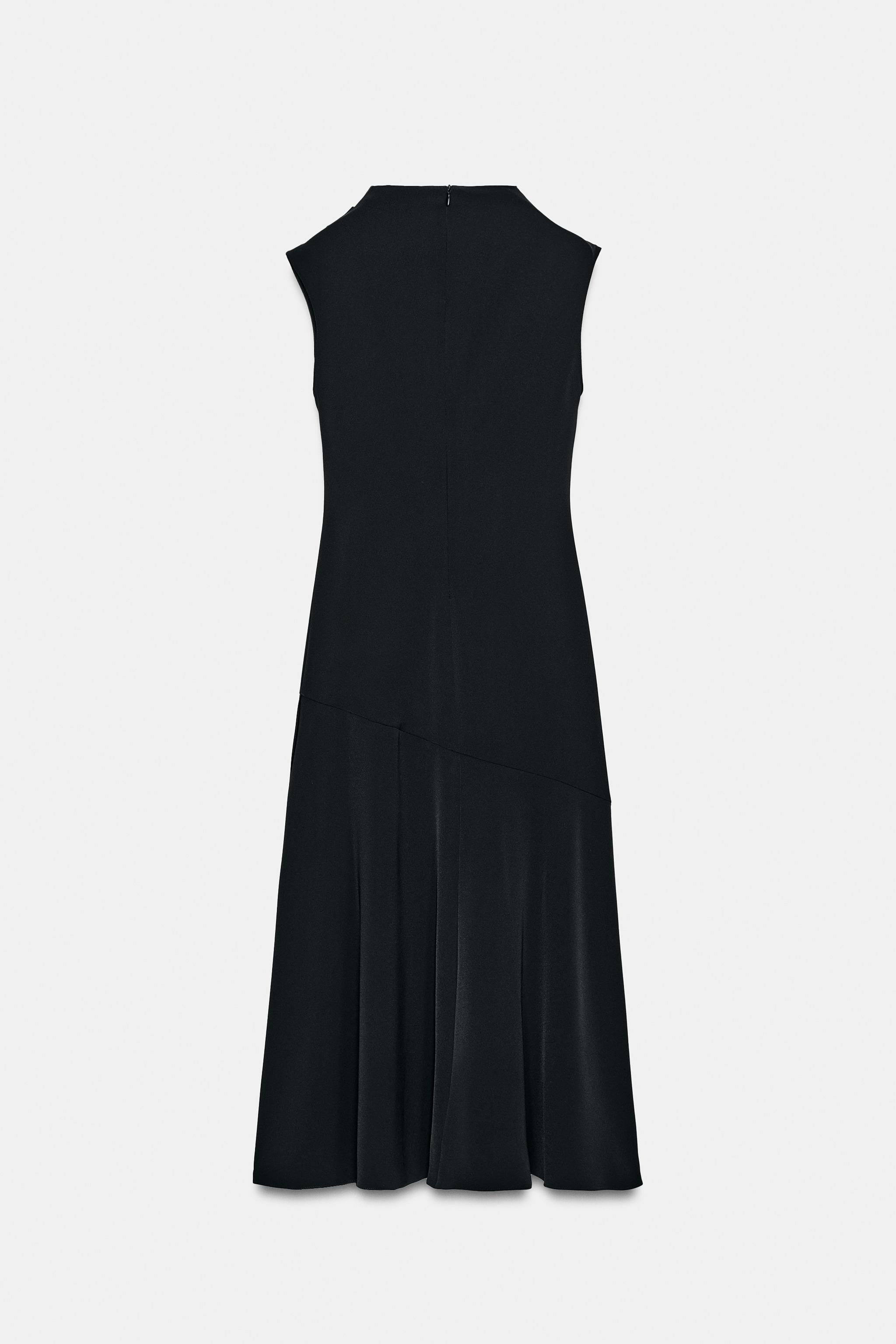ASYMMETRIC MIDI DRESS - Black | ZARA United States