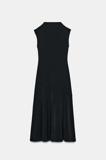 ROBE MI-LONGUE ASYMÉTRIQUE - Noir de Zara - Image 7