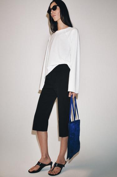 T-SHIRT À MANCHES LONGUES RAGLAN - Blanc de Zara - Image 4