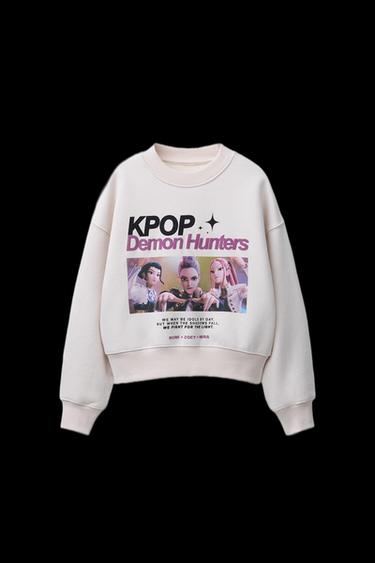 Zara KPOP DEMON HUNTERS™ NETFLIX © PRINTED SWEATSHIRT - Ecru