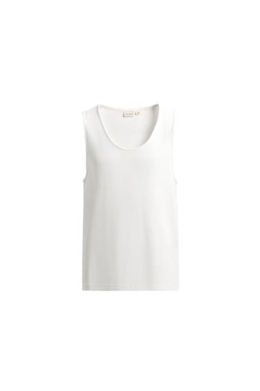GERIBD TANKTOP - Wit van Zara