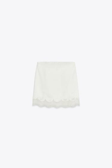 TOP SATINÉ BUSTIER DENTELLE - Blanc cassé de Zara - Image 6