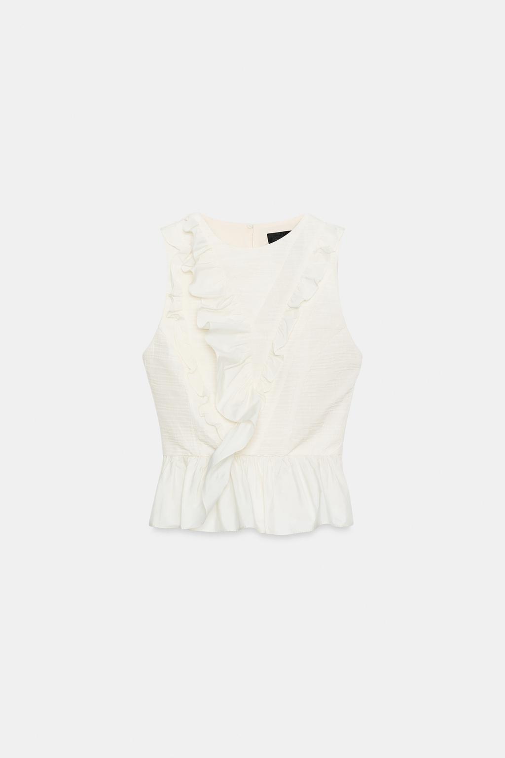 DRAPED RUFFLE TOP