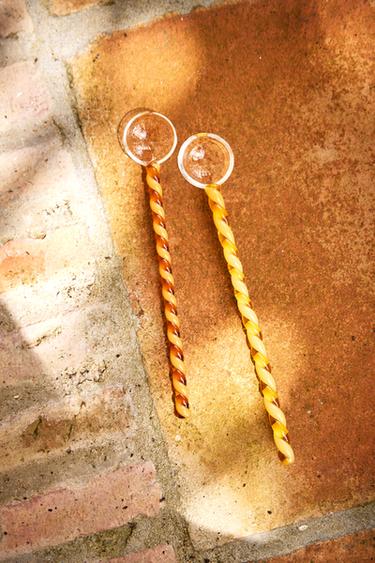 SET OF BOROSILICATE DESSERT SPOONS - Brown-Blue by Zara
