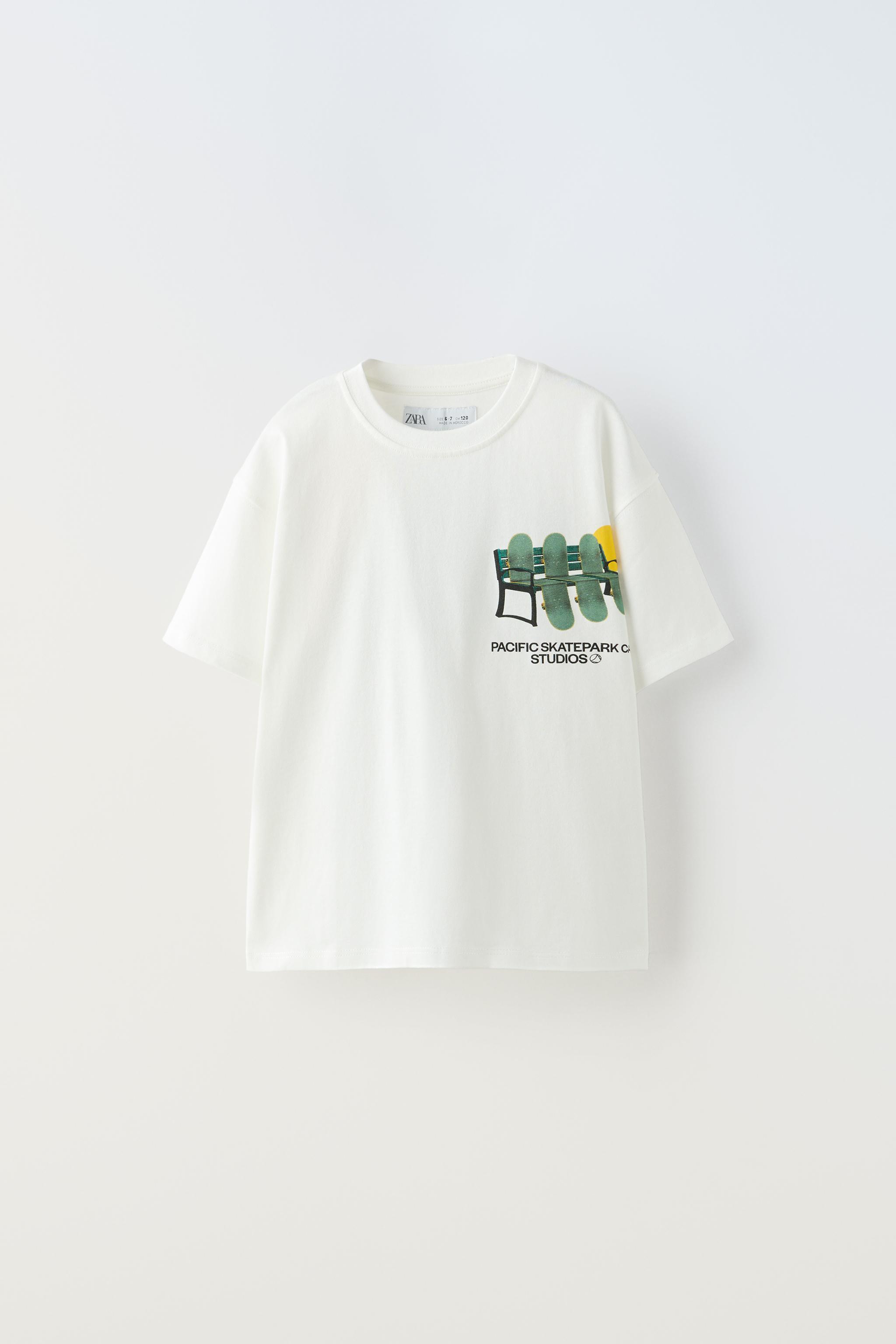 スケートプリント Tシャツ - ホワイト | ZARA Japan / 日本