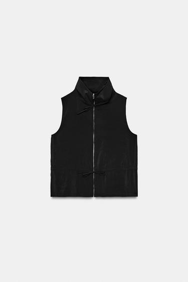 CHALECO FLUIDO CREMALLERA - Negro de Zara - Imagen 0