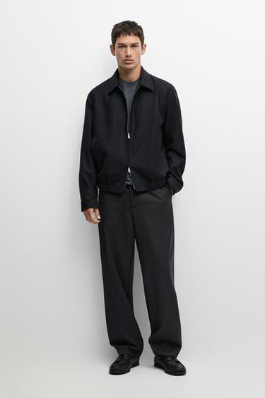 Veste bomber 100 % laine - Bleu profond de Zara - Image 0