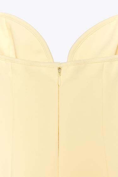 ROBE COURTE AVEC NŒUDS - Jaune clair de Zara - Image 7
