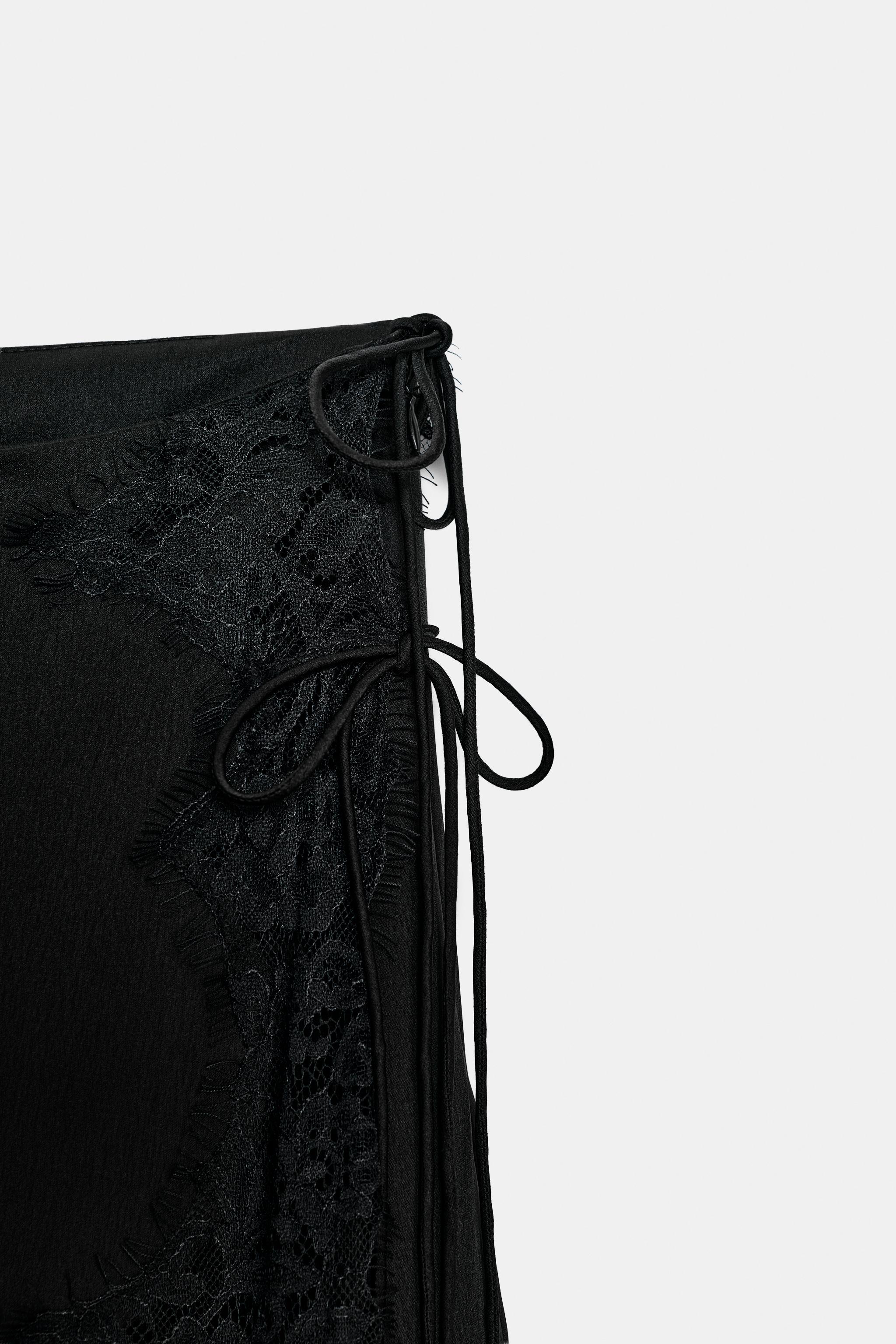 SATIN EFFECT LACE SKIRT ZW COLLECTION