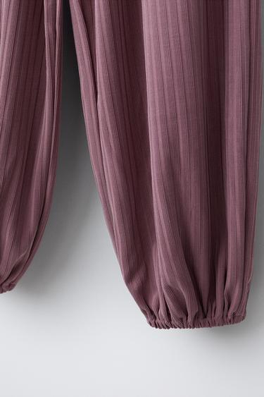 PANTALON BOUFFANT CANNELÉ BALLET - Pourpre de Zara - Image 3