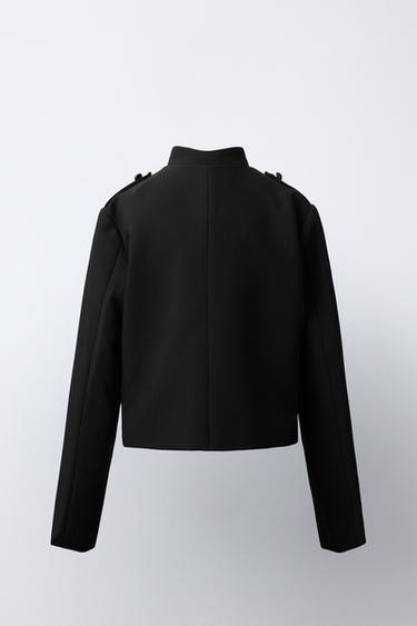 VESTE CINTRÉE À BOUTONS - Noir de Zara - Image 3
