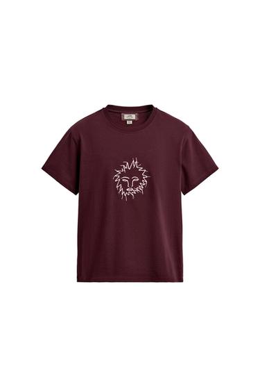 COMBINED EMBROIDERED T-SHIRT SAMUEL DE SABOIA X ZARA - Wine by Zara