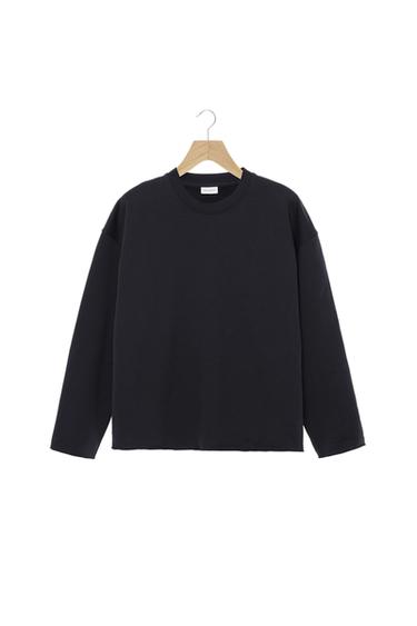 CREW NECK SWEATSHIRT WITH IRREGULAR FINISH - Dark navy by Zara