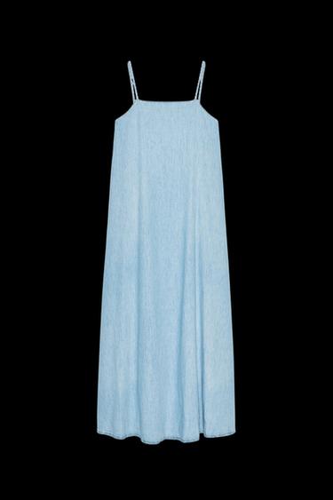 Zara TRF DENIM MIDI DRESS - Blue - Image 0