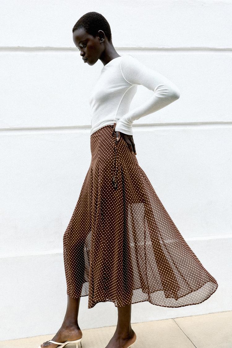 Falda midi de lunares 6