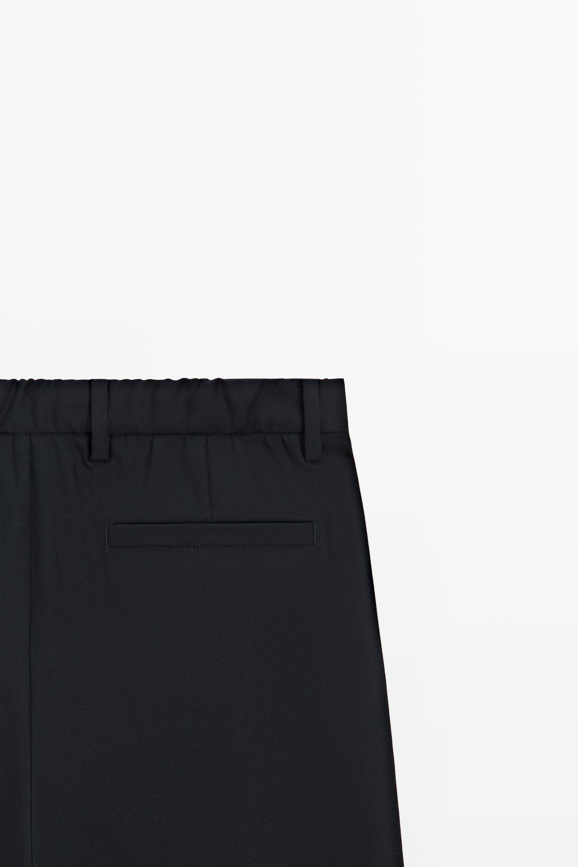 100% cool wool textured pants