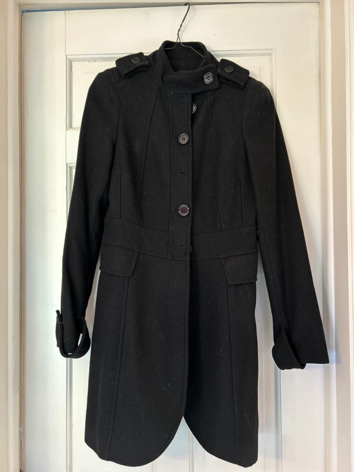 HIGH COLLAR WOOL BLEND COAT - Image 3