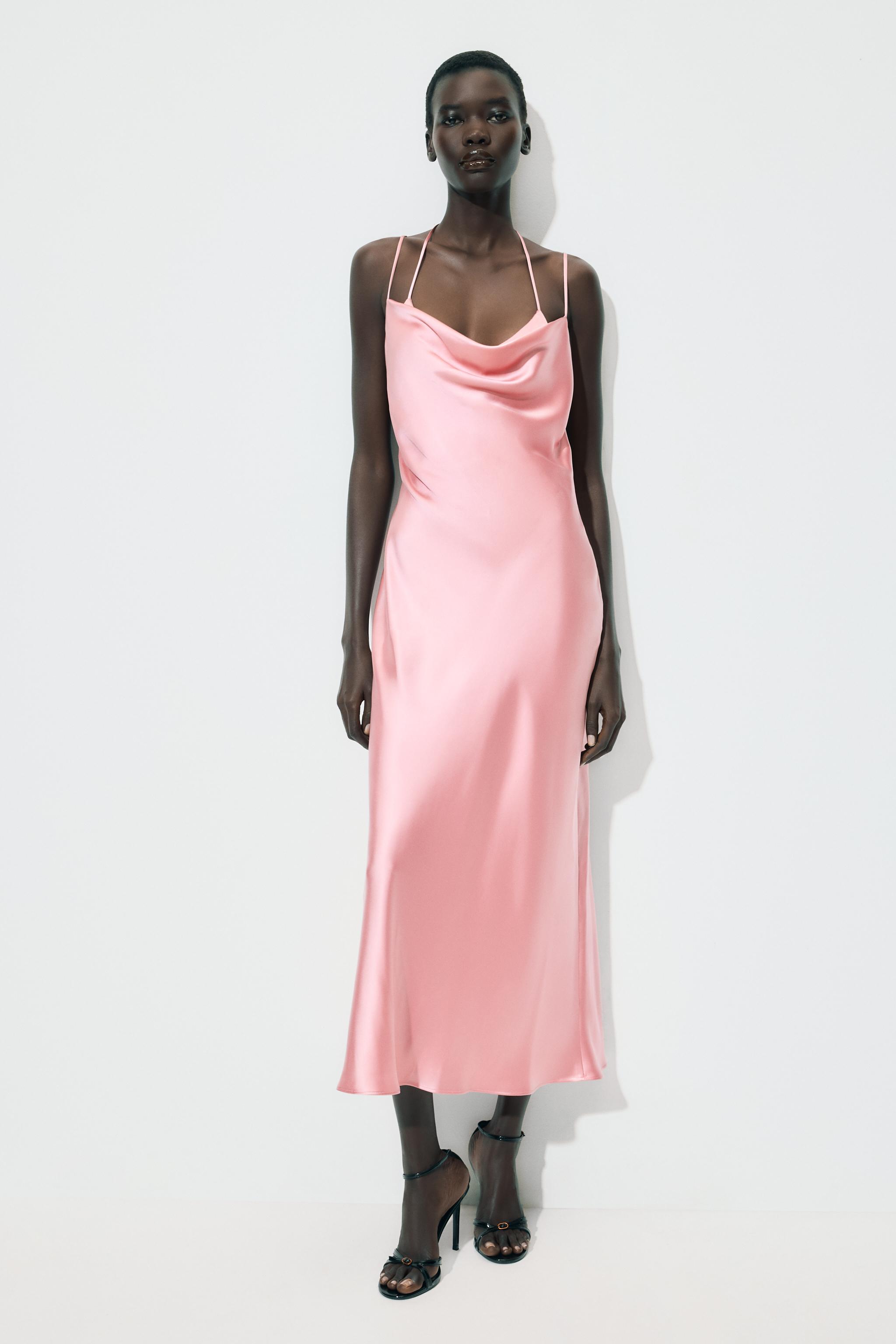 zara pleated dress pink Stylish Zara Pleated Mini Dress in Pink & White