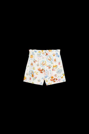 BEDRUCKTE PAPERBAG-BERMUDASHORTS - Bunt von Zara