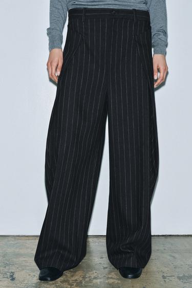 ZW COLLECTION PINSTRIPE TROUSERS WITH WOOL - striped by Zara