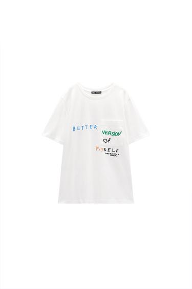 T-SHIRT WITH EMBROIDERED POCKET