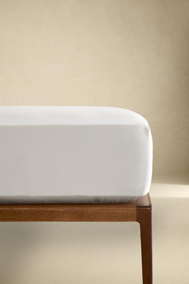 SATEEN FITTED SHEET | 30 CM HIGH (300 THREAD COUNT) - Pearl grey by Zara