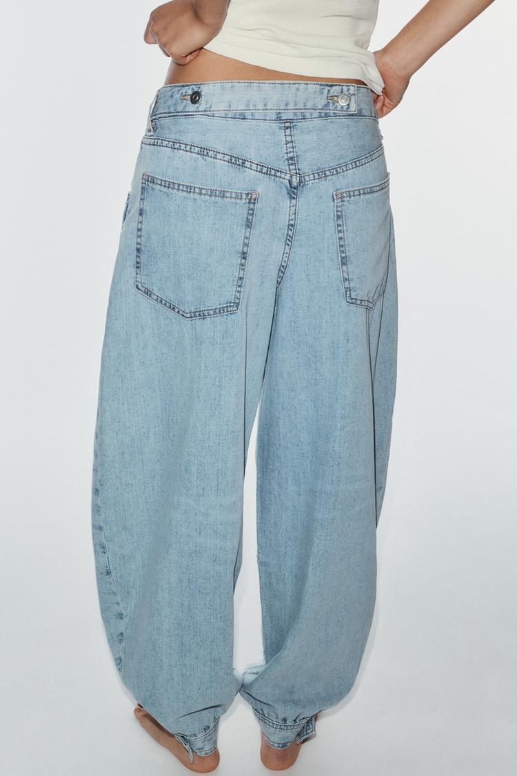 Jeans globo de tiro medio TRF 5