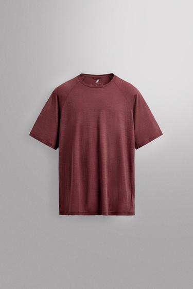 ЖАККАРДОВАЯ ФУТБОЛКА В ПОЛОСКУ С ШЕРСТЬЮ — ЦВЕТ РОЗОВОГО ДЕРЕВА от Zara