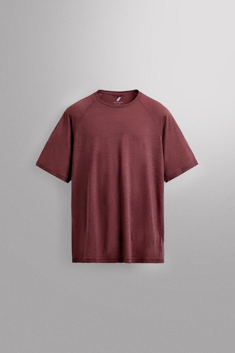 ZARA JACQUARD STRIPED WOOL BLEND T-SHIRT