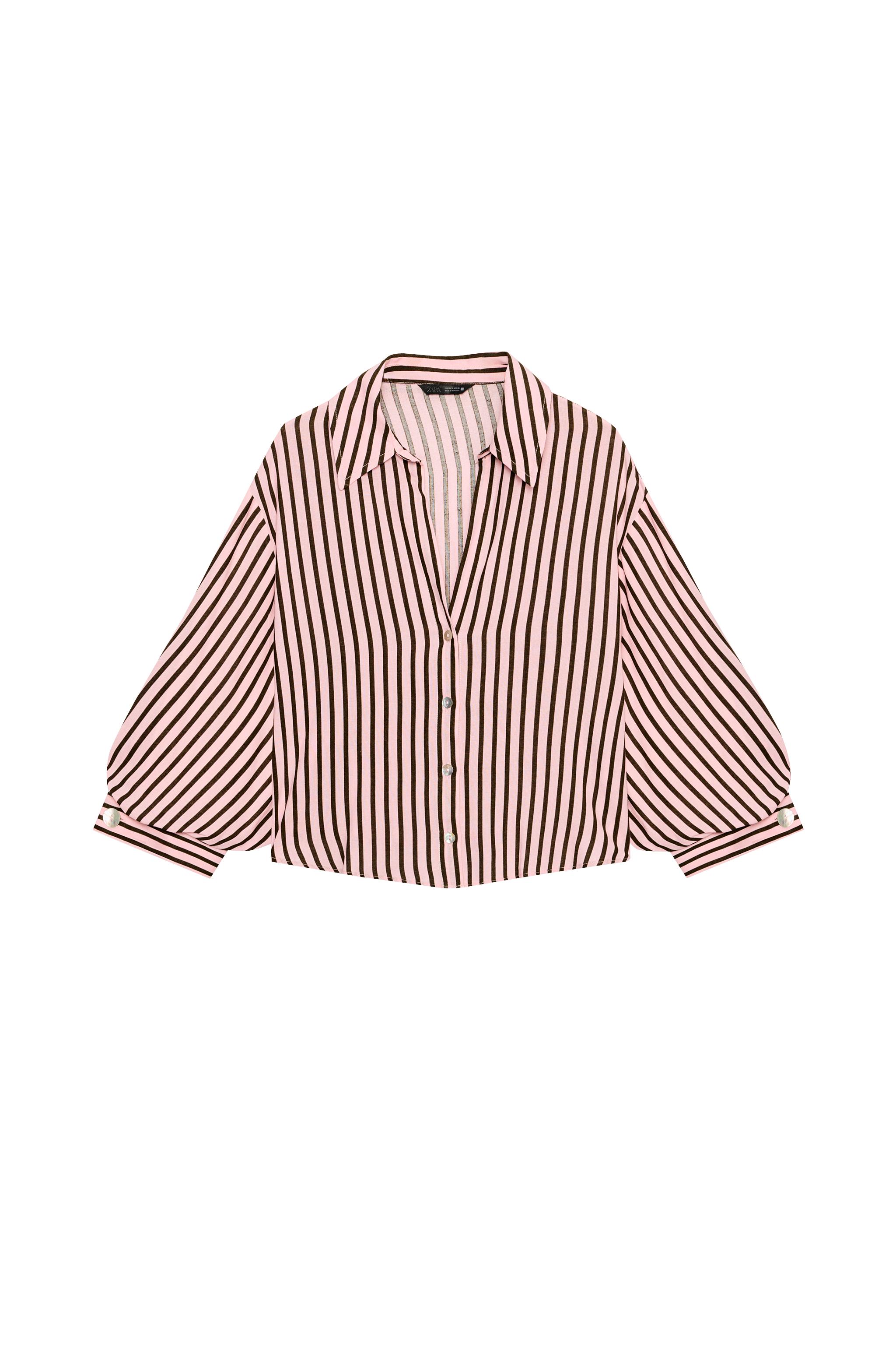 CAMISA RAYAS MANGA ABULLONADA