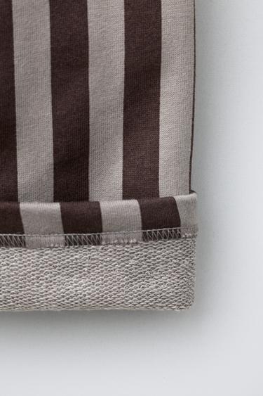 PANTALON EN MOLLETON À RAYURES - Rayures de Zara - Image 3