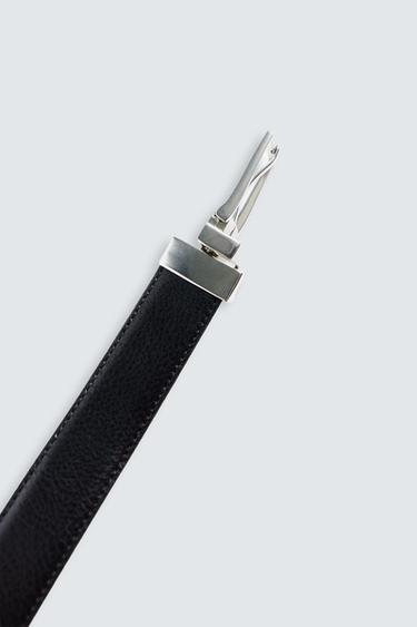 REVERSIBLE LEATHER BELT - Black by Zara - Image 1