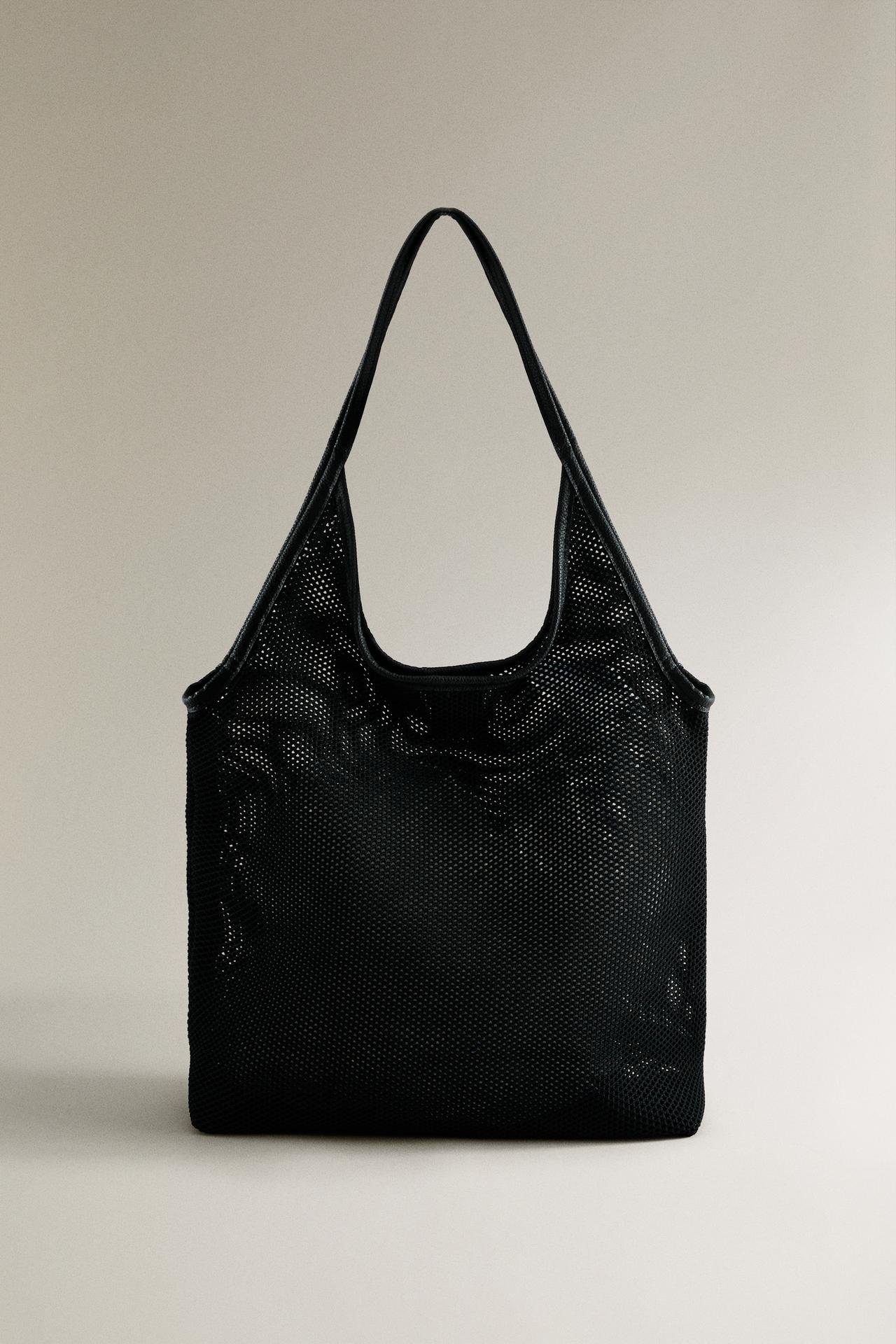 KNIT TOTE BAG — Black