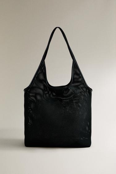 Zara PLETENA SHOPPER TORBA – Crna – Slika 0